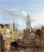 unknow artist, European city landscape, street landsacpe, construction, frontstore, building and architecture. 141